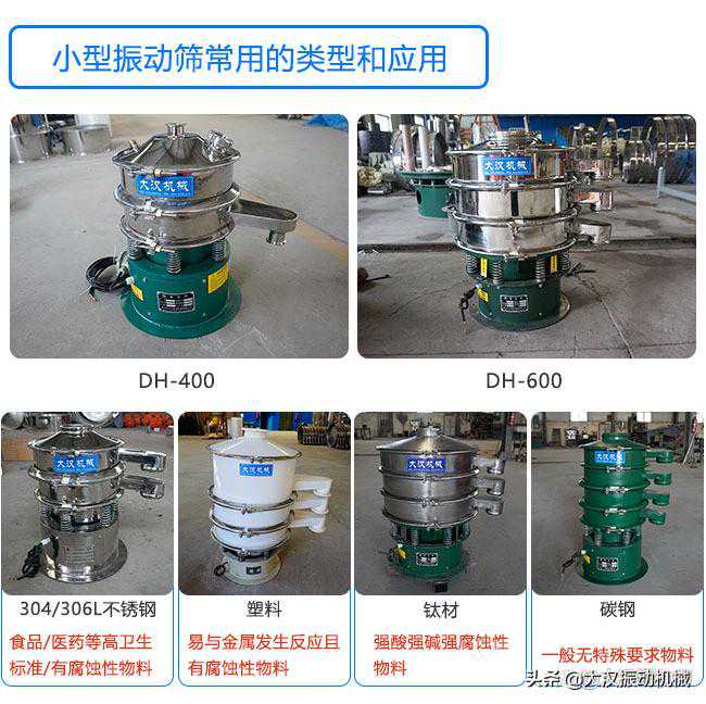 小型振动筛常用的类型和应用